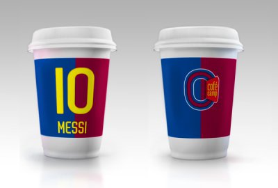 球迷大爱的巴塞罗那足球俱乐部咖啡包装设计作品