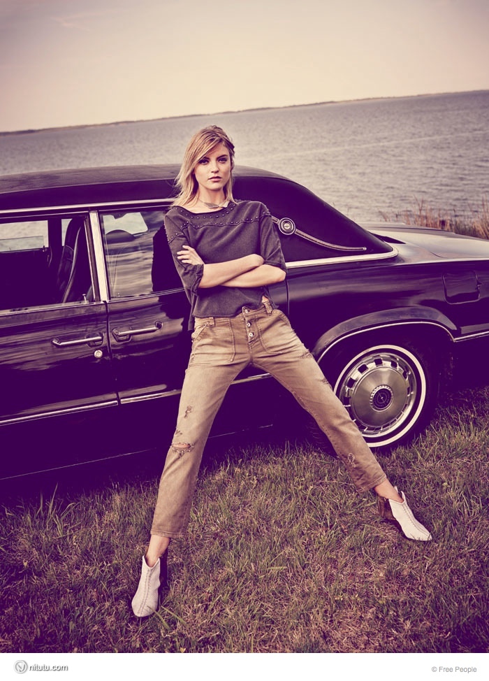 Martha Hunt Wears Easy Rider Fashion for Free People Shoot