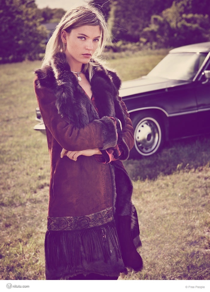 Martha Hunt Wears Easy Rider Fashion for Free People Shoot