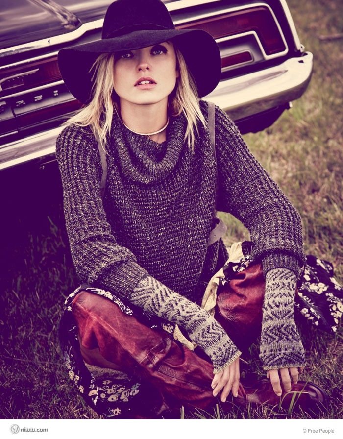 Martha Hunt Wears Easy Rider Fashion for Free People Shoot