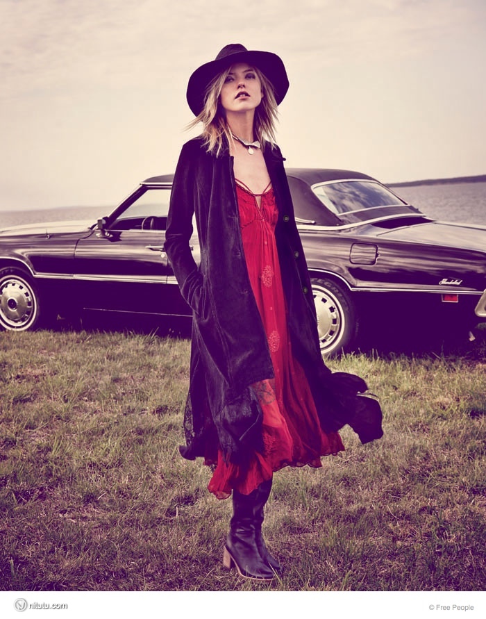 Martha Hunt Wears Easy Rider Fashion for Free People Shoot