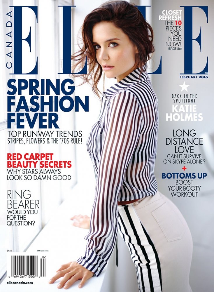 Katie Holmes（凯蒂·赫尔姆斯）出镜演绎《Elle》杂志2024年2月刊