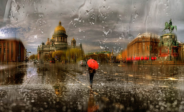 Eduard Gordeev创意摄影：宛若油画的雨中城市