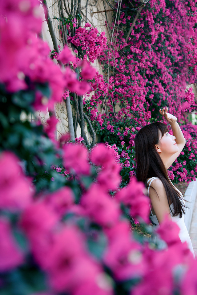 安静如女神般矜持 花海人像写真摄影