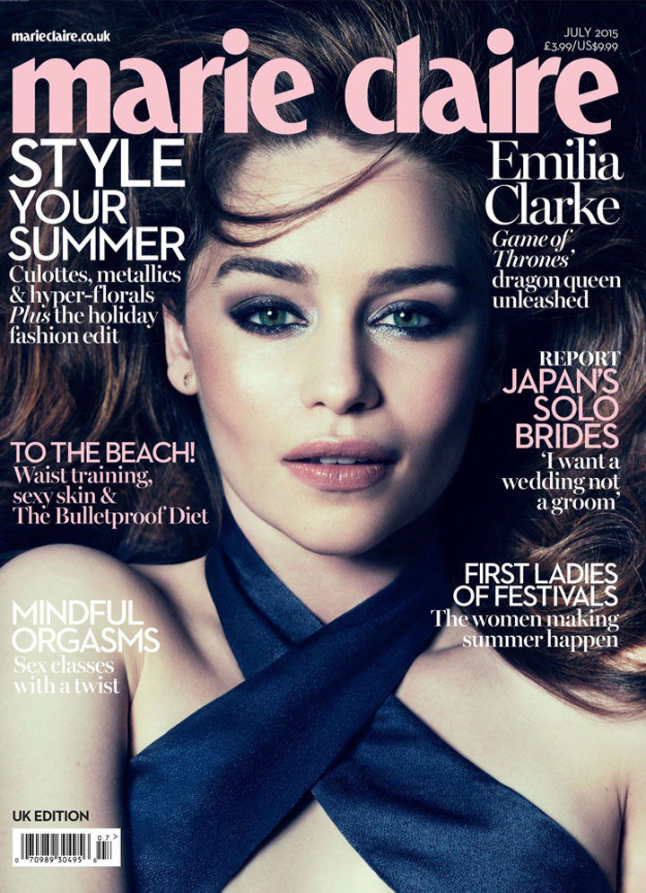 女星Emilia Clarke  登《Marie Claire》英国版封面展现迷人魅力