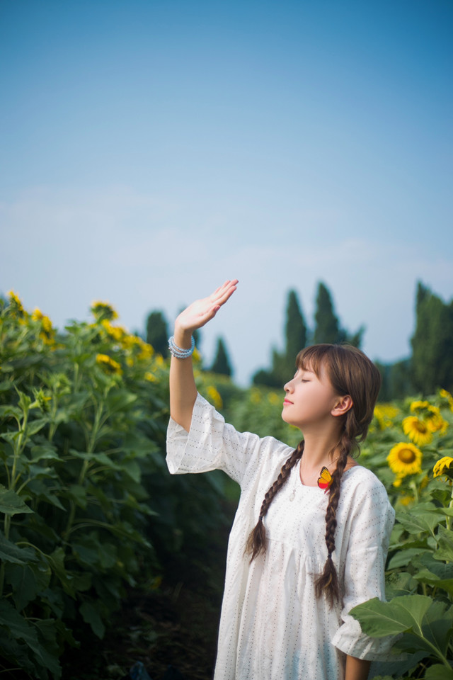 宜昌郭家湾向日葵花海 摄影师许飞人像摄影写真欣赏