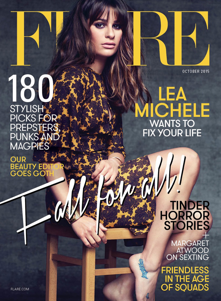 明星Lea Michele 登《Flare》杂志封面 演绎秋日波西米亚风