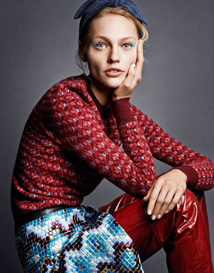 超模Sasha Pivovarova Stylist杂志时尚大片