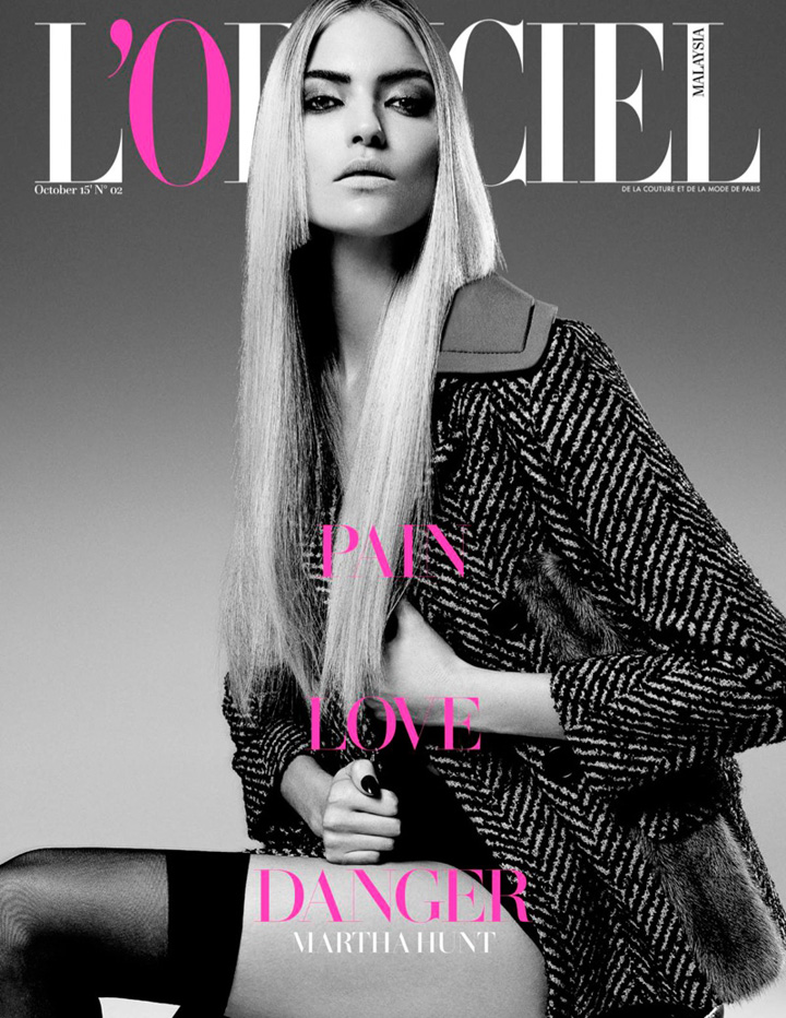 超模Martha Hunt演绎《L’Officiel》欧美时尚杂志大片