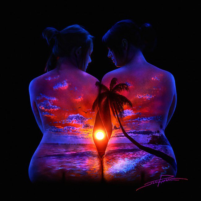 摄影师John Poppleton 荧光人体彩绘摄影