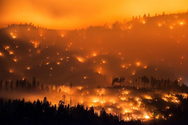 摄影师 Stuart Palley 长曝光拍摄的森林大火