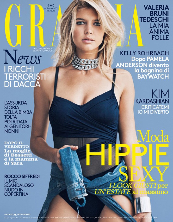 超模Kelly Rohrbach 演绎《Grazia》时尚杂志大片