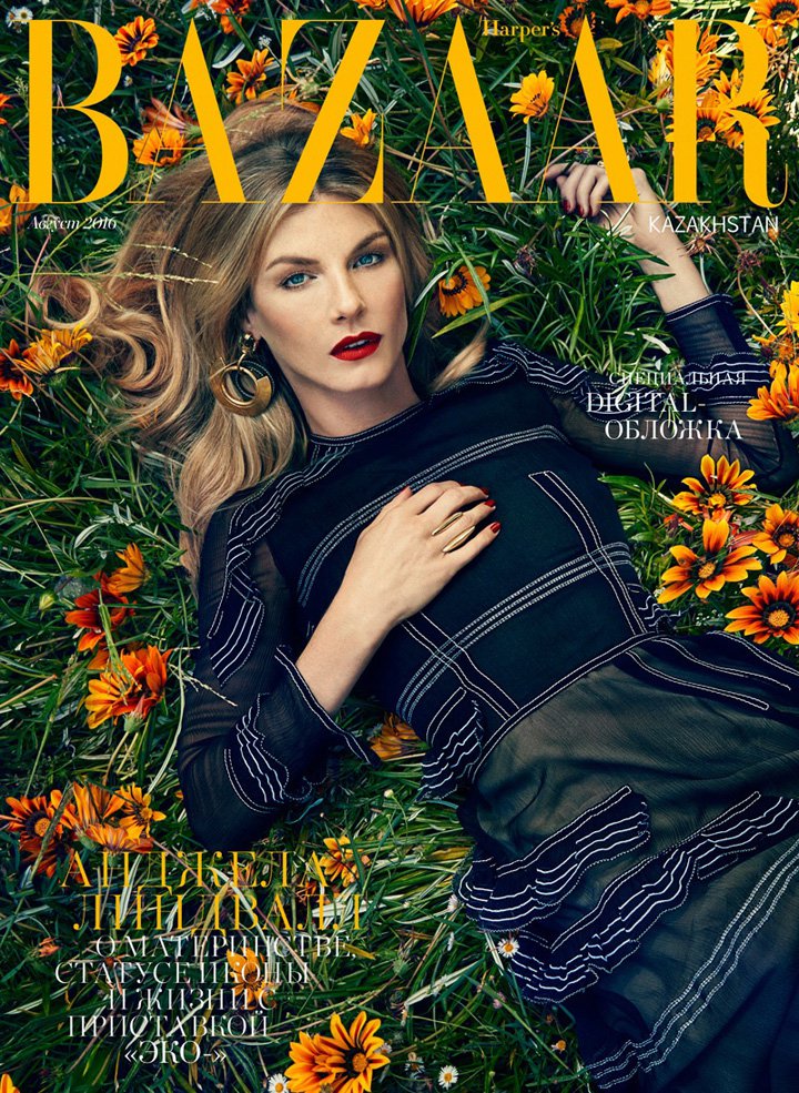 名模Angela Lindvall 演绎《Harper's Bazaar》时尚杂志大片