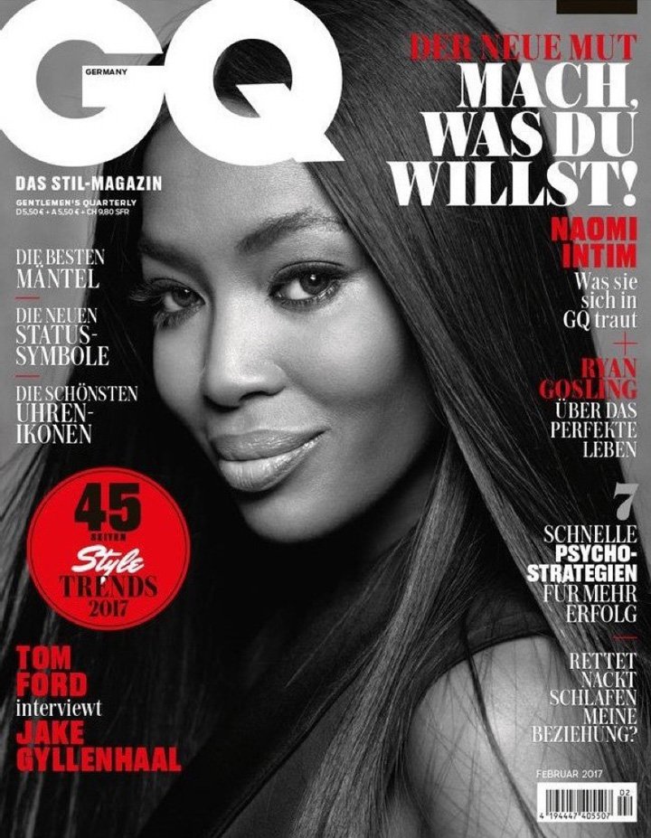 超模Naomi Campbell《GQ》时尚杂志最新封面性感写真