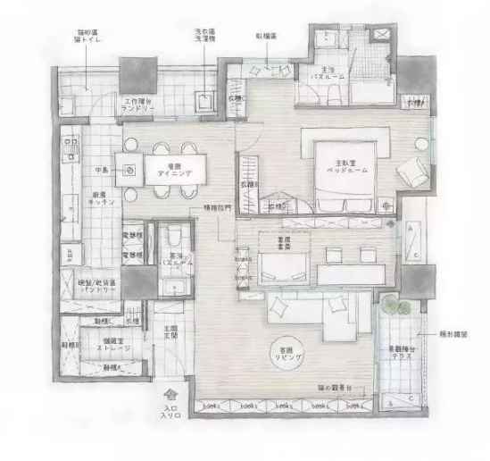 120平米三室装修效果图 120㎡日式原木风装修设计