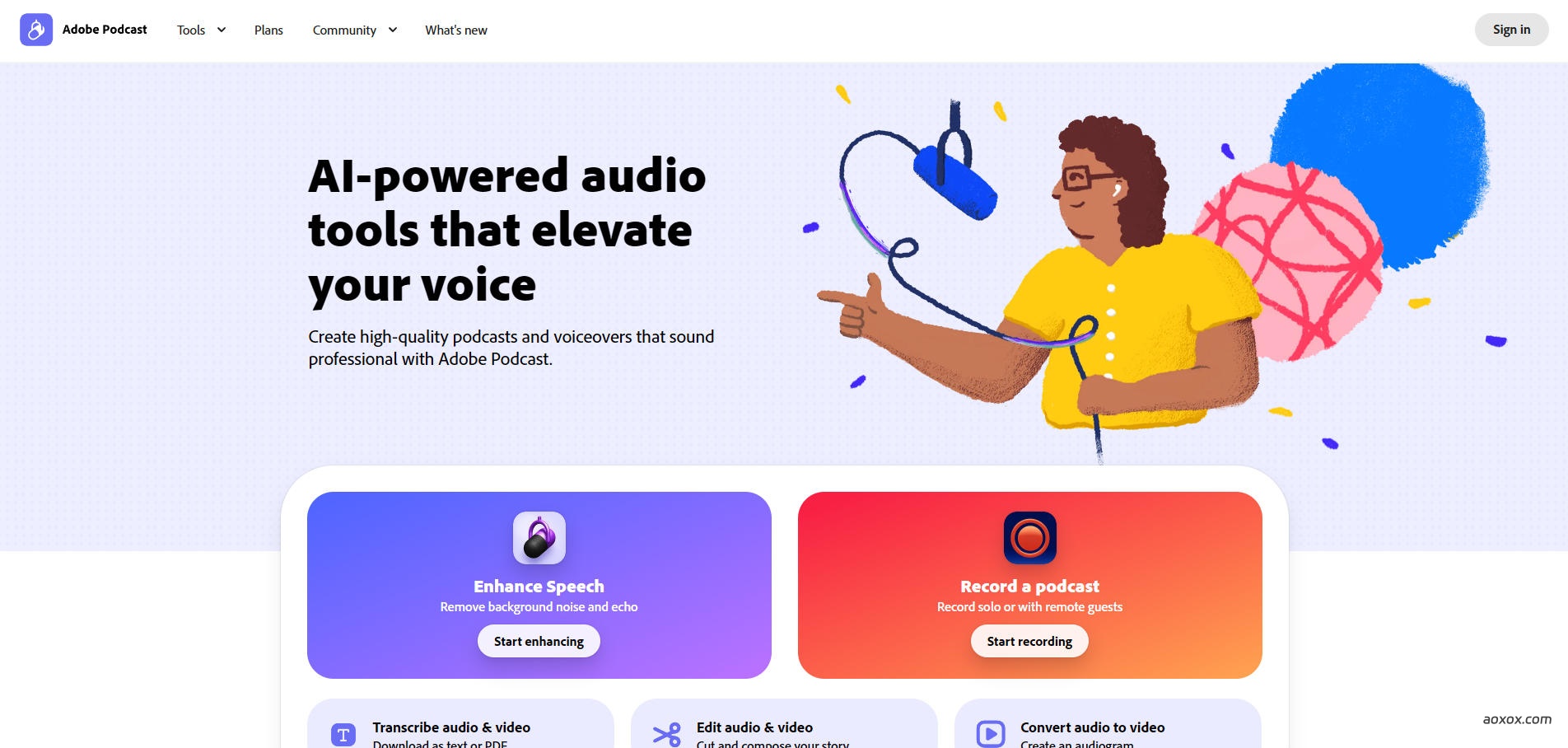 Adobe Podcast官网截图