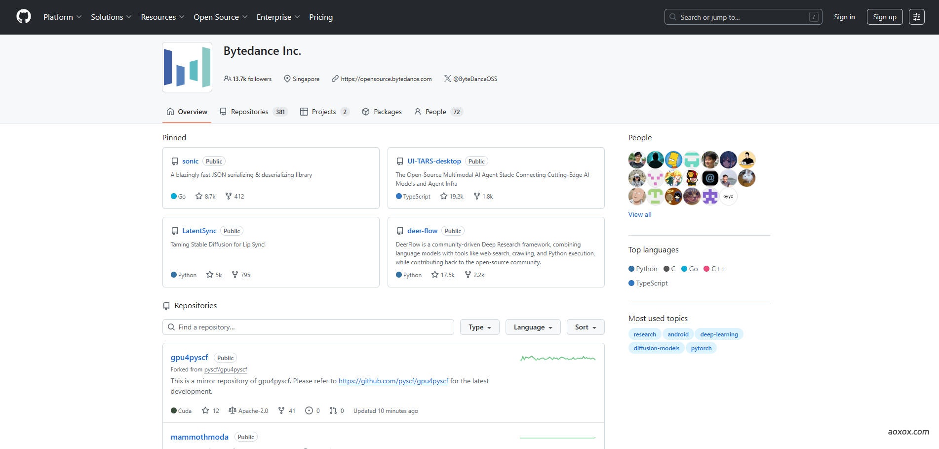 字节跳动GitHub开源项目