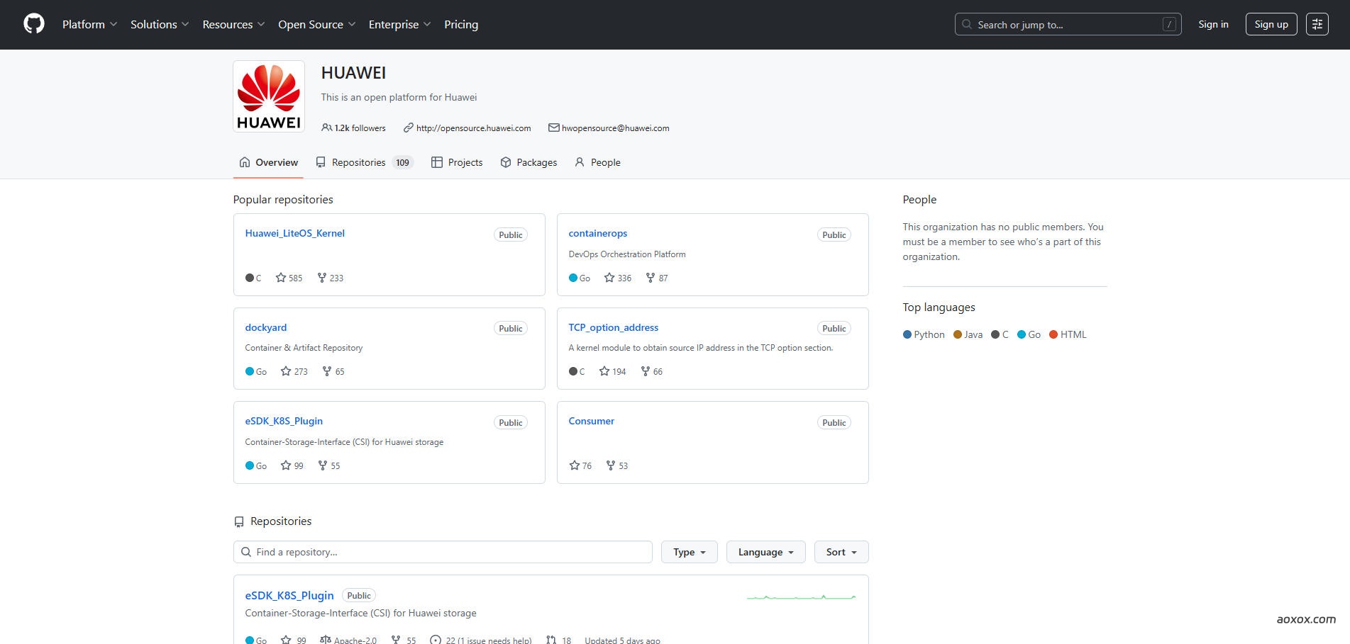 华为GitHub开源项目