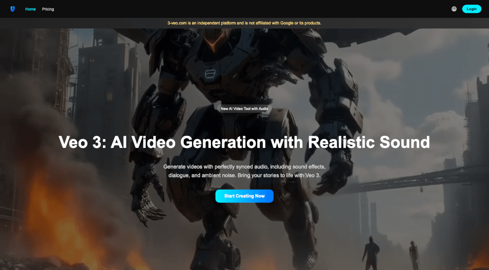 Veo3：AI视频生成工具，同步逼真音效，一键创作高清视频