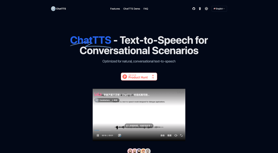 ChatTTS：高质量文本转语音模型，支持中英文