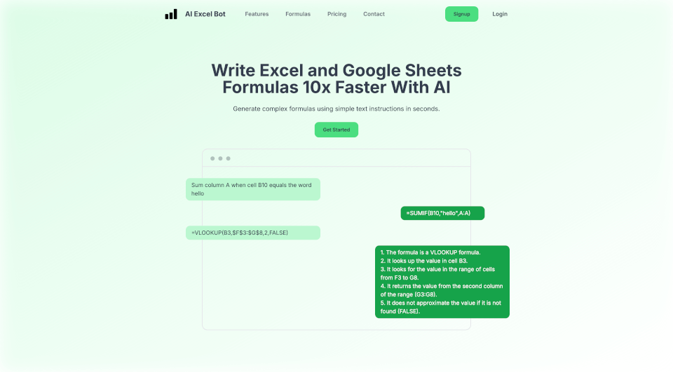 AIExcelBot：快速生成Excel公式的智能工具