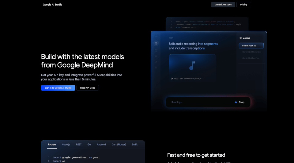 GoogleAIStudio：快速构建与Gemini的无缝集成