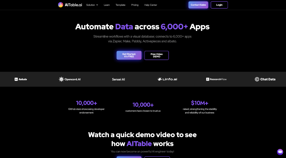 AITable.ai：连接6,000+应用的可视化数据库工具