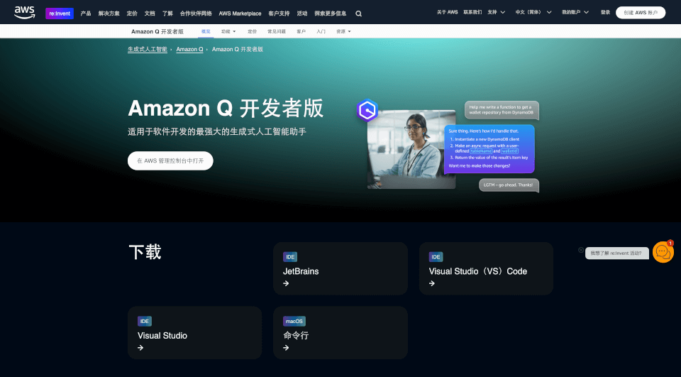 AmazonQ开发者版：加速软件开发的生成式AI助手