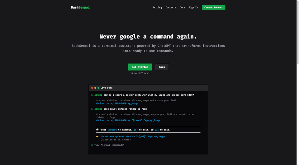 BashSenpai：你的终端助手，让命令生成更简单