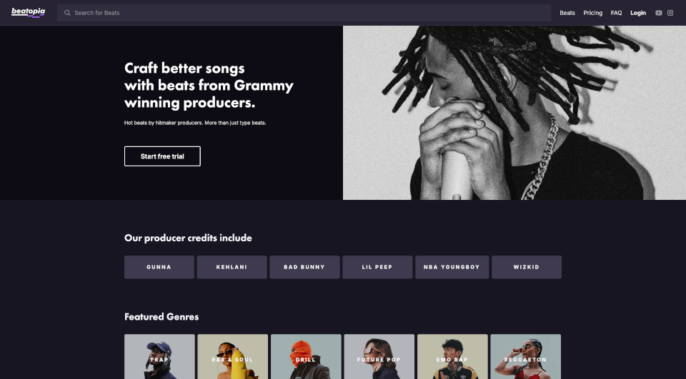 Beatopia：为说唱歌手和声乐家提供无限版权的专业节拍