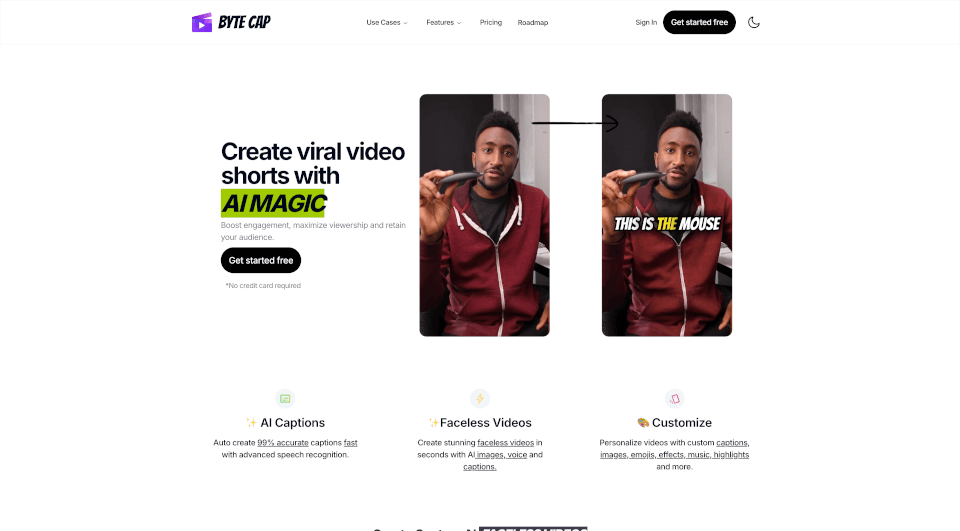 Bytecap：打造爆款视频的全能AI工具