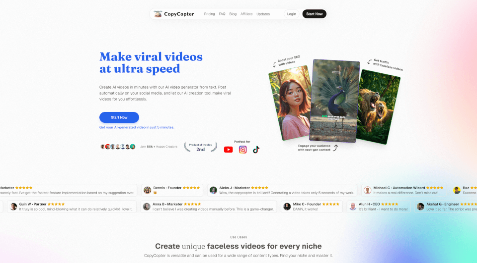 CopyCopter：5分钟AI文字转视频工具，一键生成爆款短视频