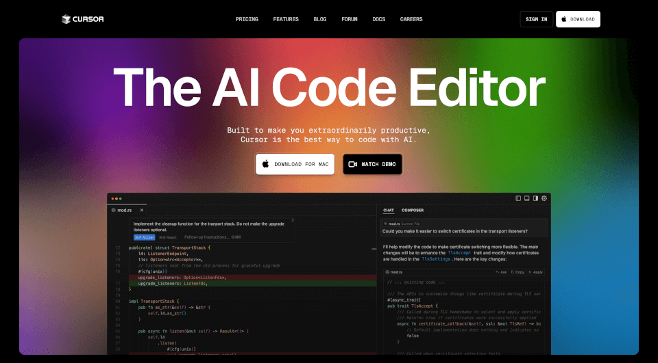 Cursor：智能AI代码编辑器，提升编程效率的必备工具