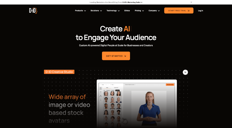 D-ID：AI生成视频与自然用户界面的创新平台