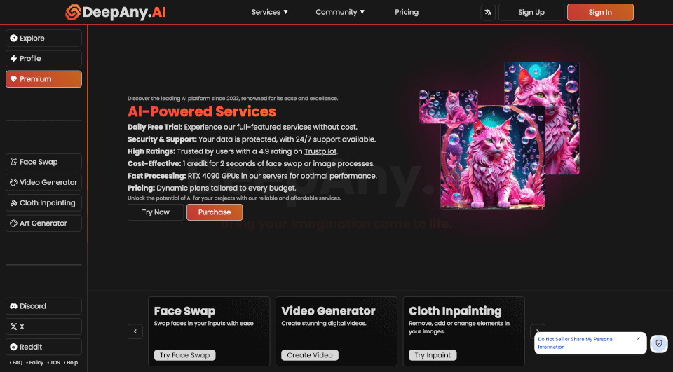 DeepAny.AI：领先的免费在线AI工具平台