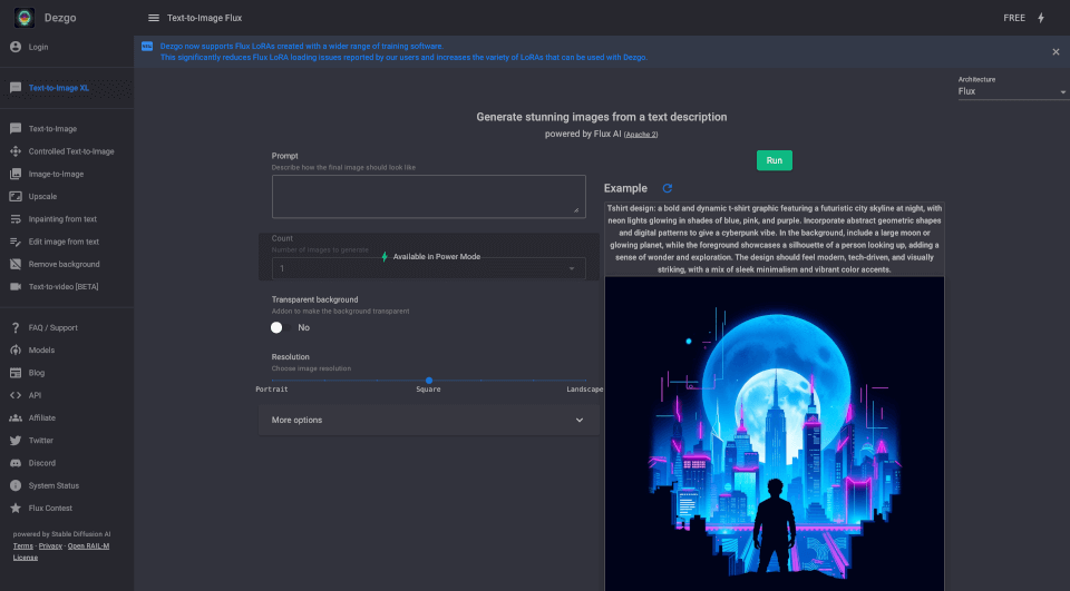 Dezgo：免费在线AI图像生成工具，多种风格任你选