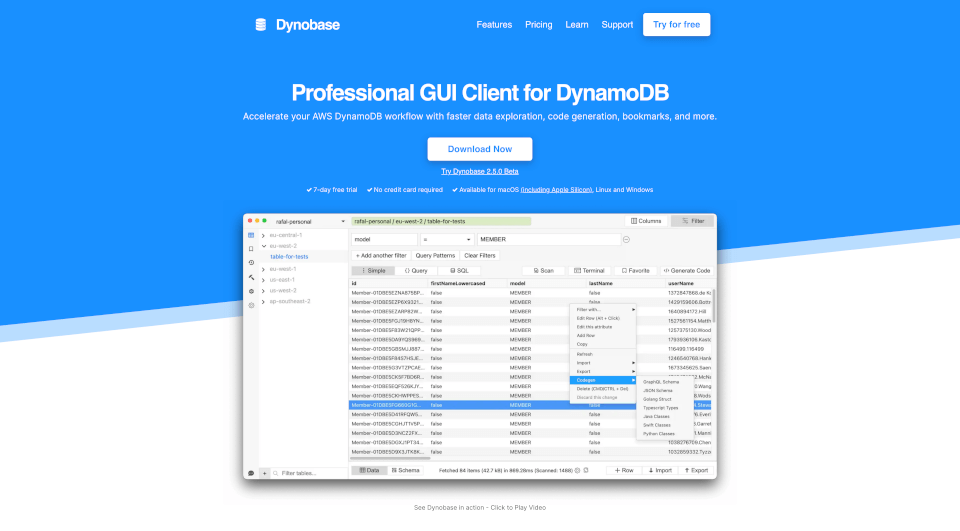 Dynobase：加速AWSDynamoDB工作流程的专业GUI客户端