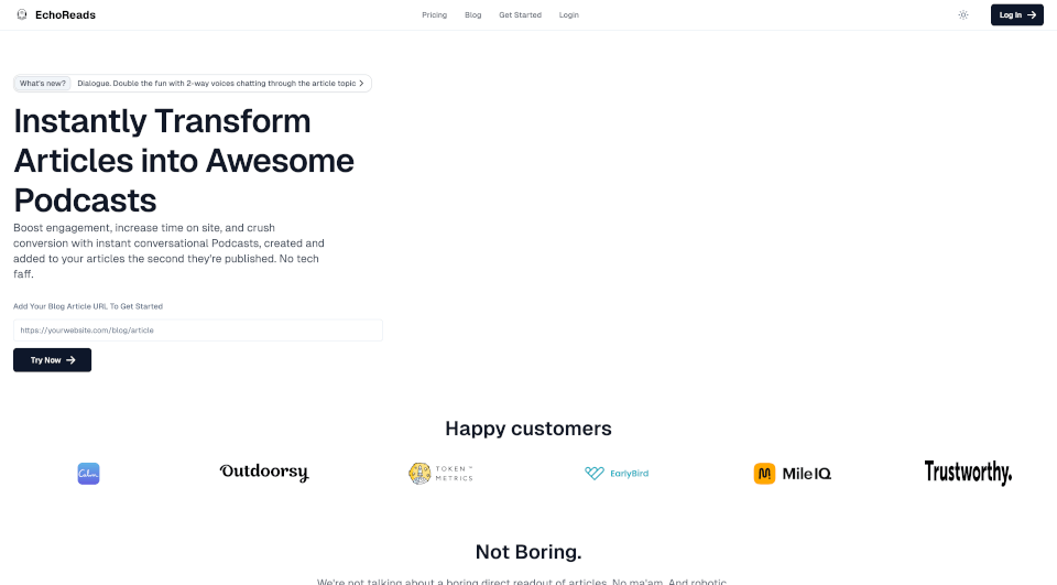 EchoReads：将博客文章瞬间转化为播客，提升用户参与度