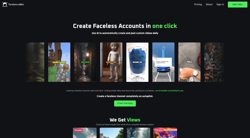 Faceless.video：AI自动生成视频，轻松增长TikTok粉丝