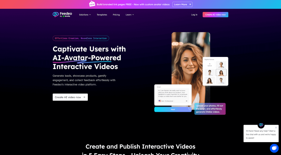 Feedeo：AI互动视频生成器，提升用户参与度和销售转化率