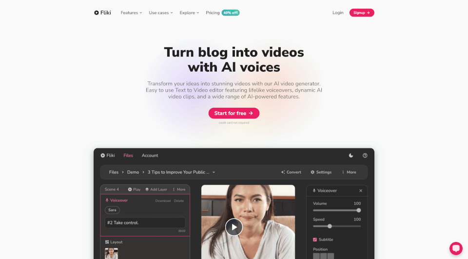 Fliki：将文字转化为视频的AI工具，轻松创作高质量内容