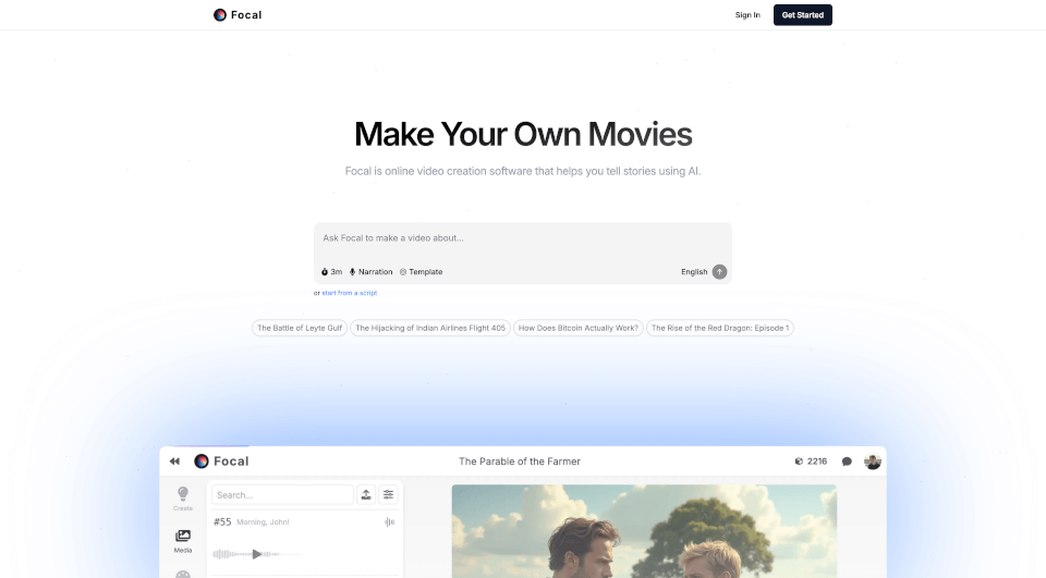 FocalAI视频制作：一键生成你的专属电影
