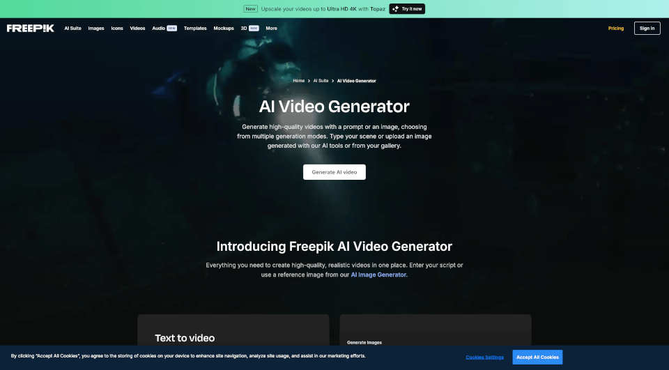Freepik的AI视频生成器：快速创建精美视频