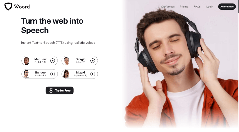 Woord文本转语音工具：自然语音，多语言支持，轻松生成音频