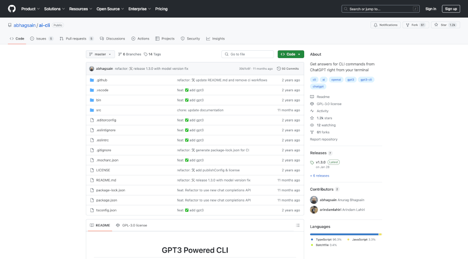 ai-cli：基于ChatGPT的命令行助手，轻松获取CLI答案