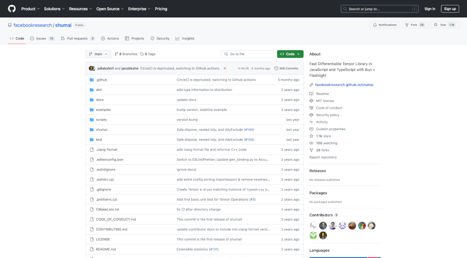 Shumai：基于JavaScript和TypeScript的快速张量计算库