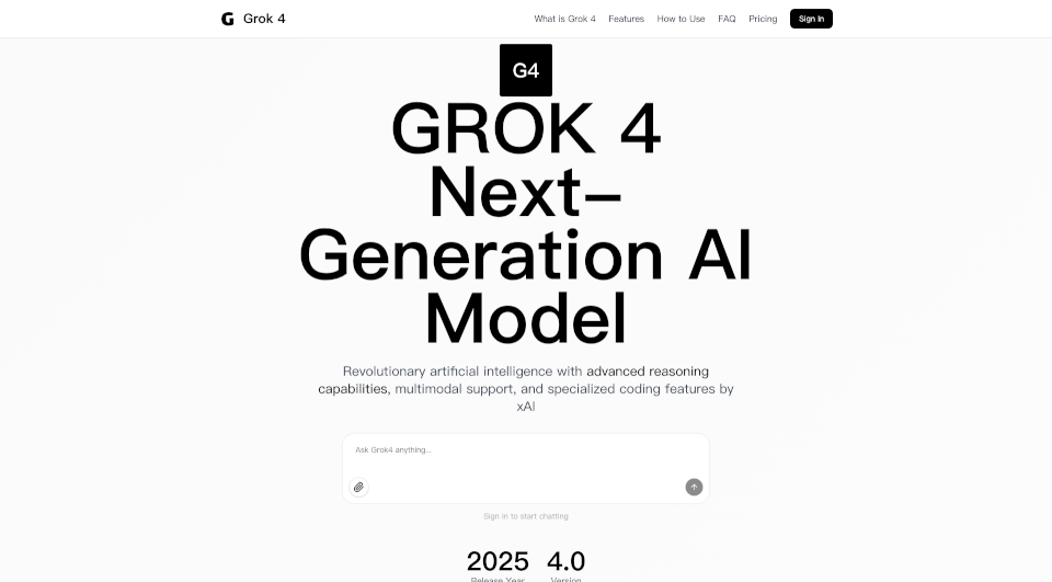 Grok4：xAI推出的先进推理与多模态AI模型