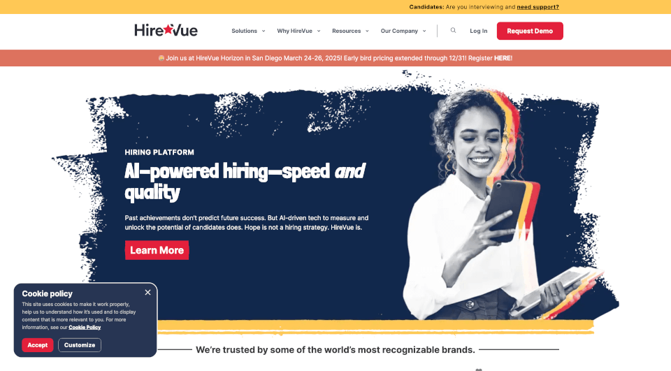 HireVue：AI驱动的招聘平台，提升招聘效率与公平性