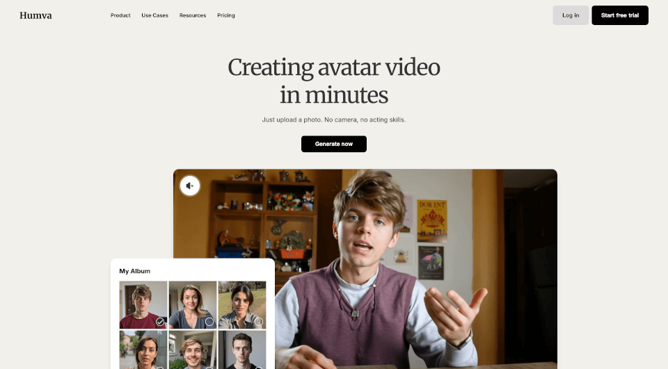 Humva虚拟人生成器：3分钟搞定AI短视频创作