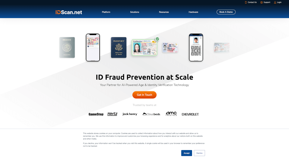 IDScan.net：AI驱动的身份验证与防欺诈解决方案